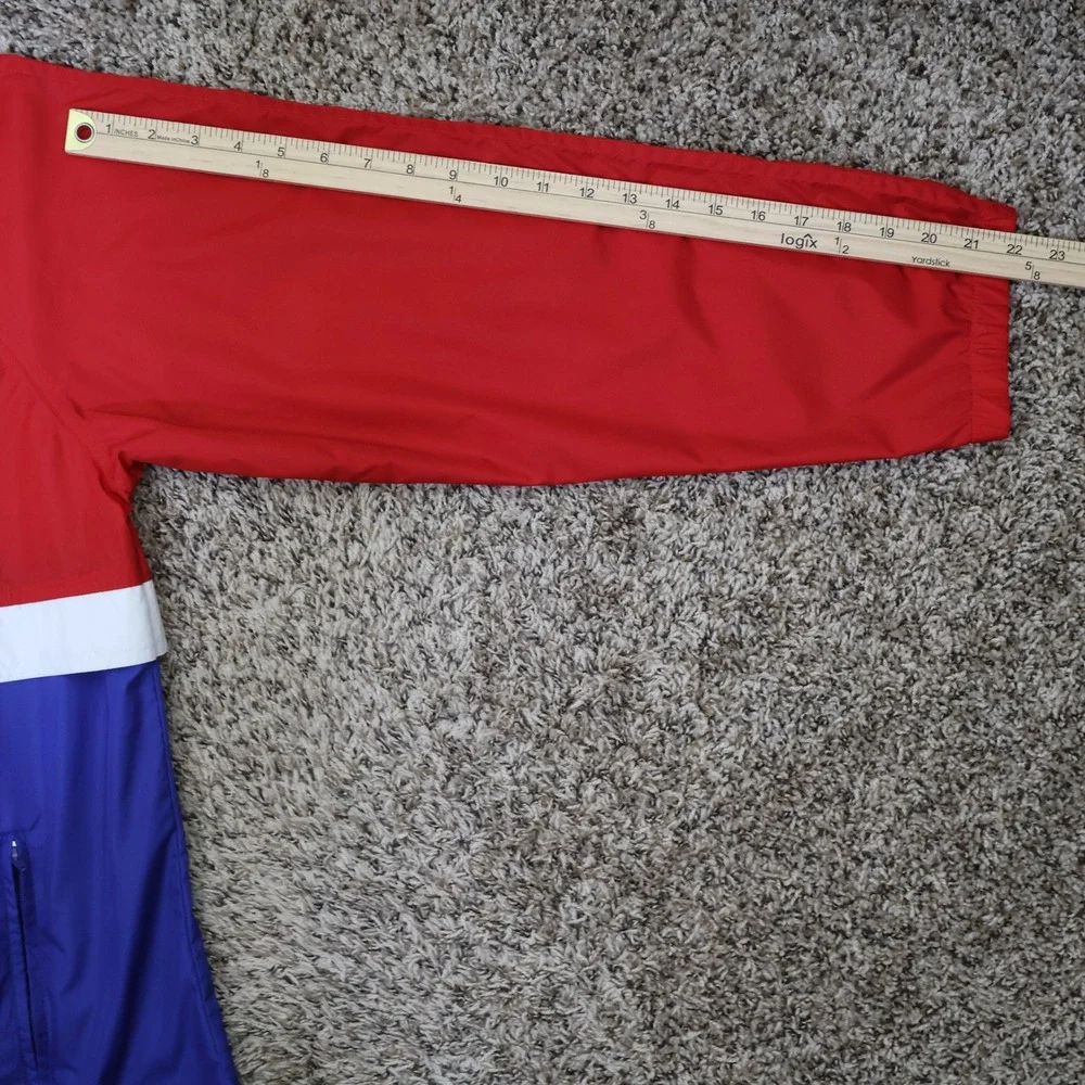 Vintage‎ 90s Woolrich Windbreaker Large Retro Colorblock Red Blue Nylon Coat